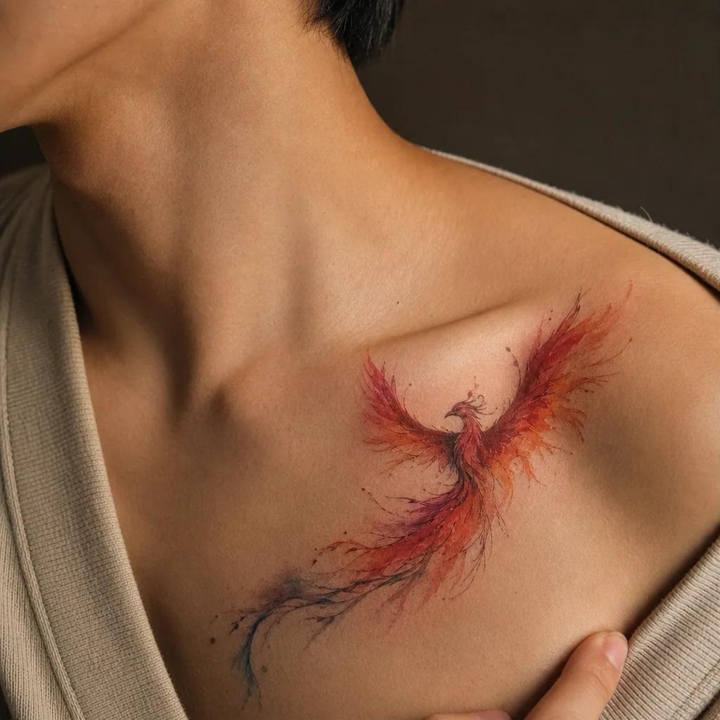 phoenix-tattoo phoenix watercolor wiedergeburt