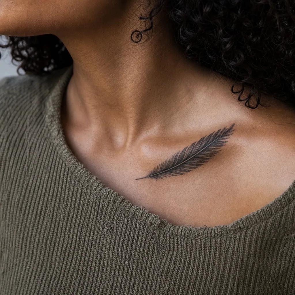 idée tatouage plume plume réaliste detaillee