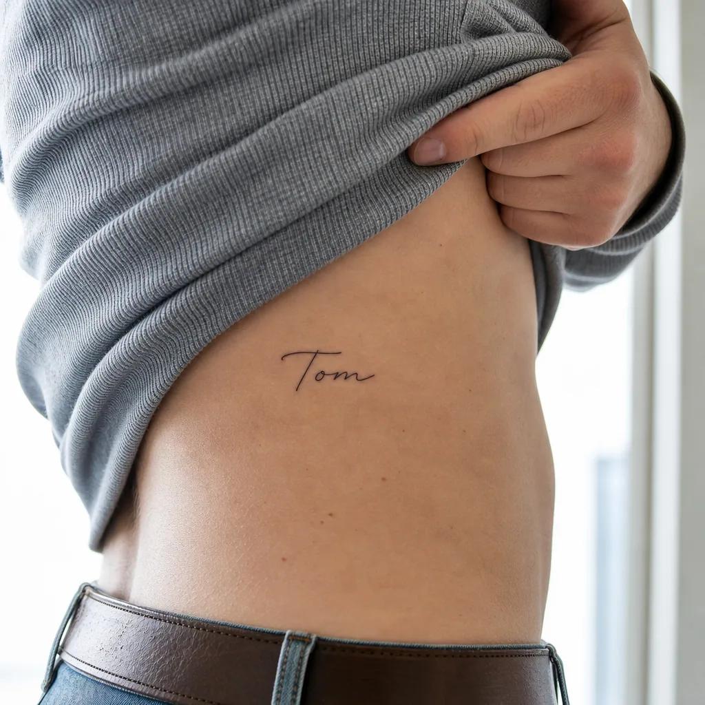 idée tatouage prénom prénom fine line cursive