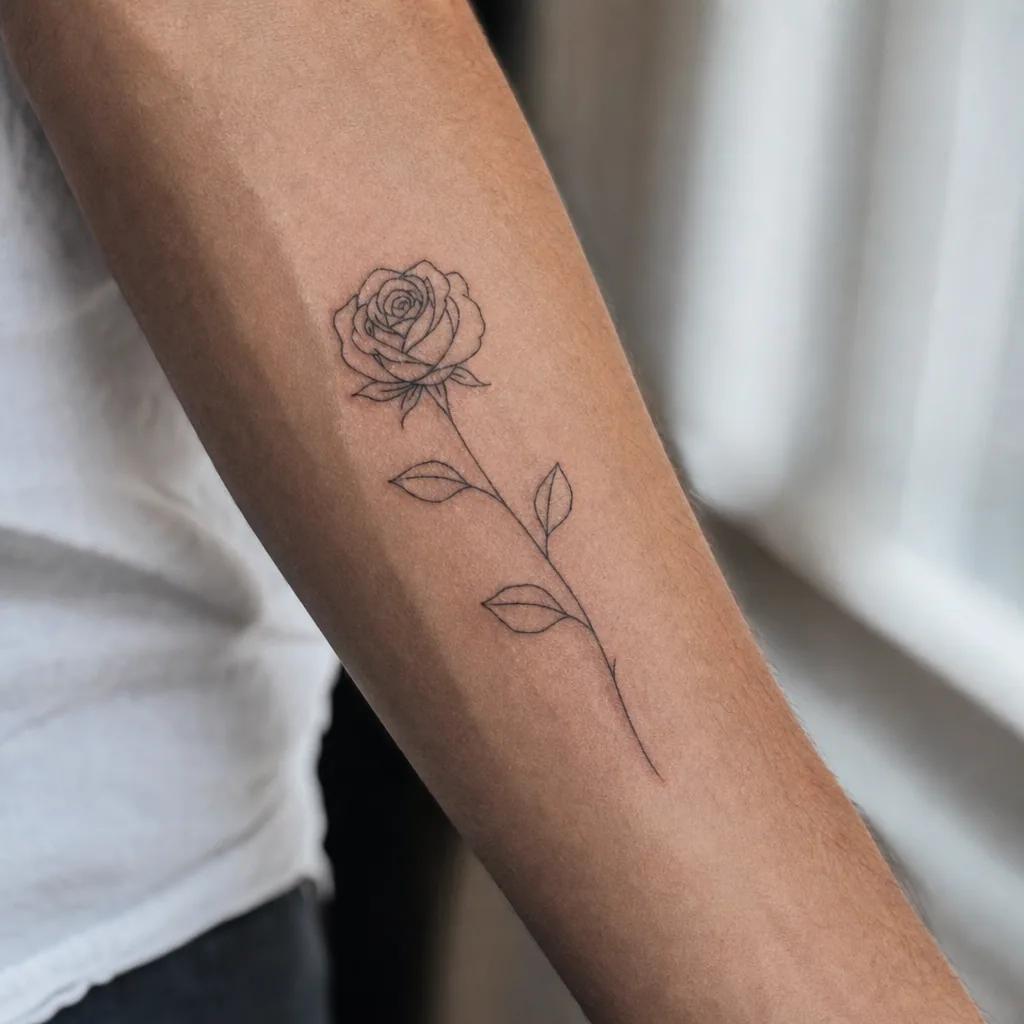 rose-tattoo minimalistische rose