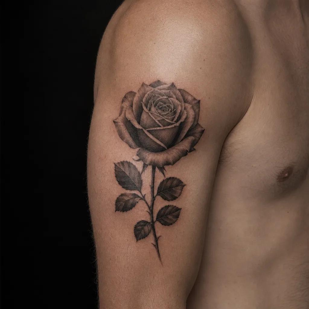 rose-tattoo realistische rose