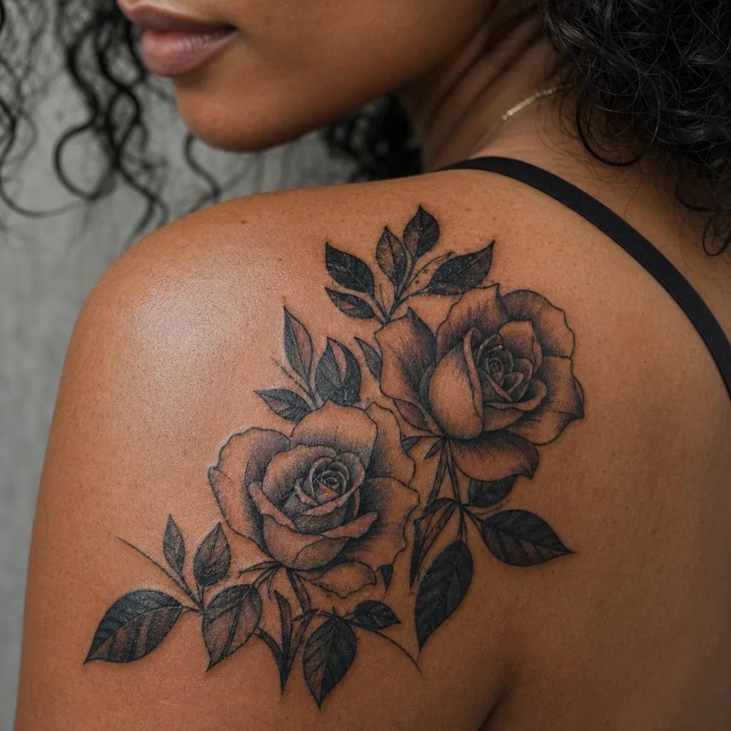 idée tatouage sœurs roses néo-traditionnelles