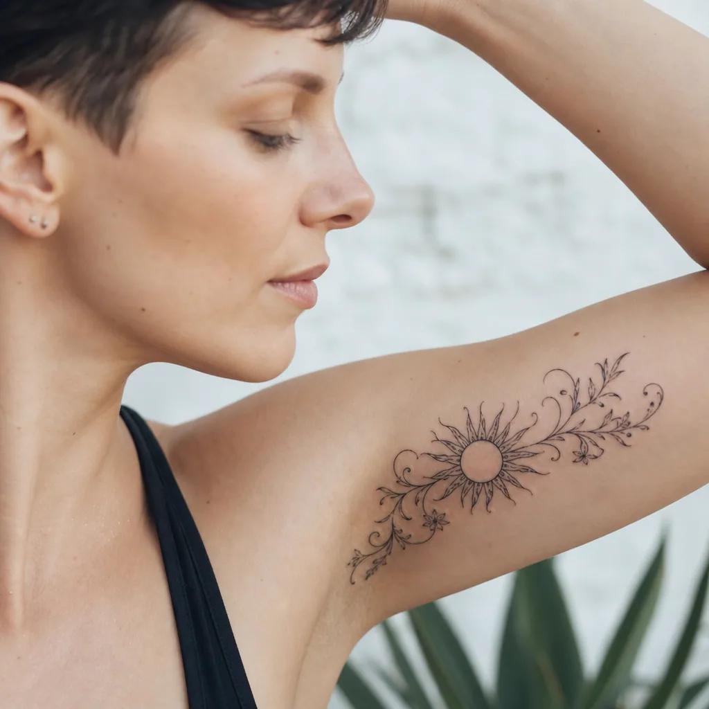 sonne-tattoo sonne floral verschlungen