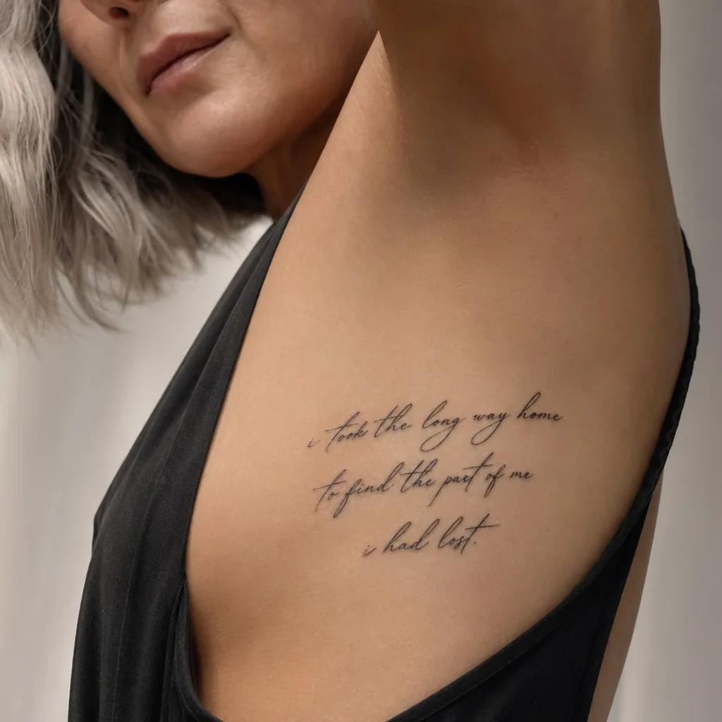 spruch-tattoo spruch flash patchwork, Foto auf echter Haut