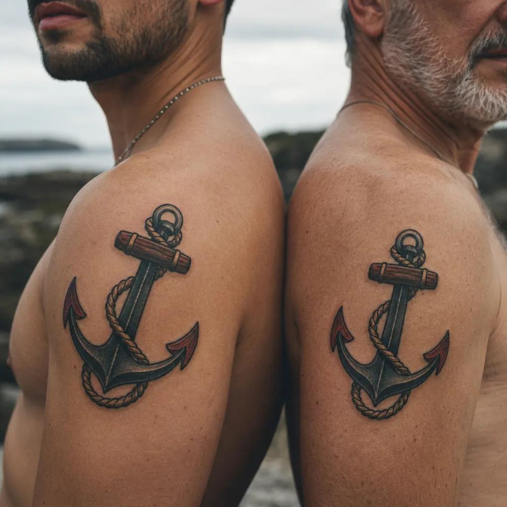 vater und sohn-tattoo geometrisches unendlich v und s