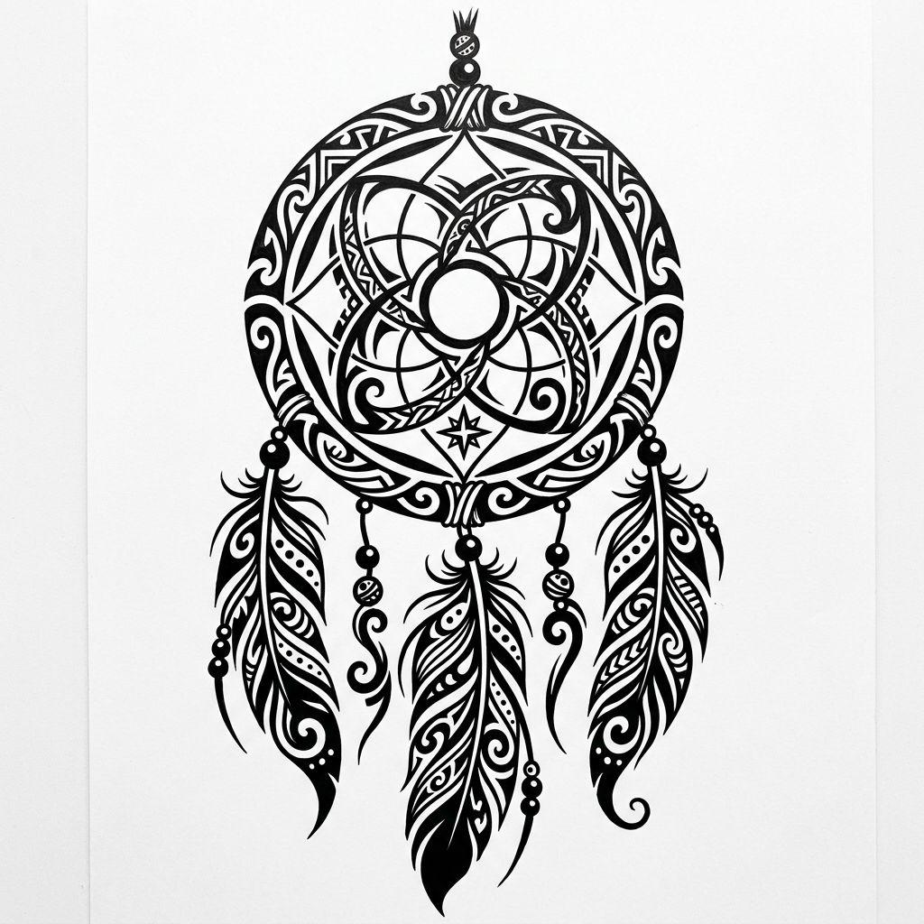 traumfänger-tattoo tribal traumfänger