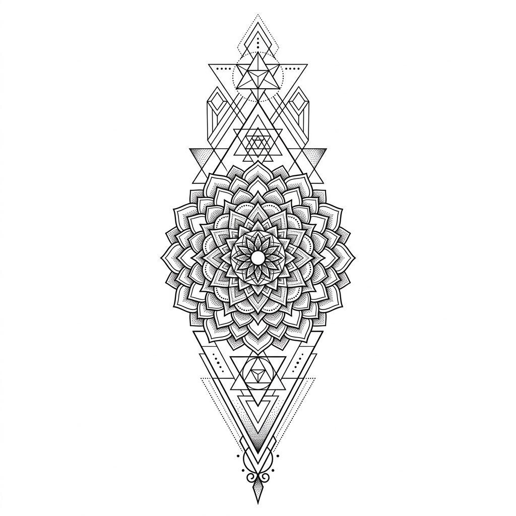 idée tatouage avant-bras mandala géométrique
