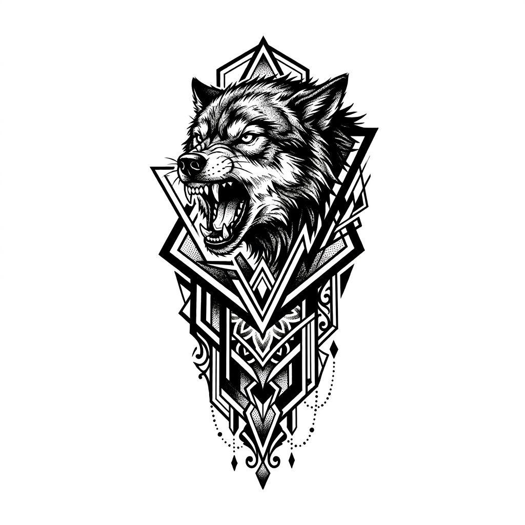 unterarm mann-tattoo blackwork-wolf