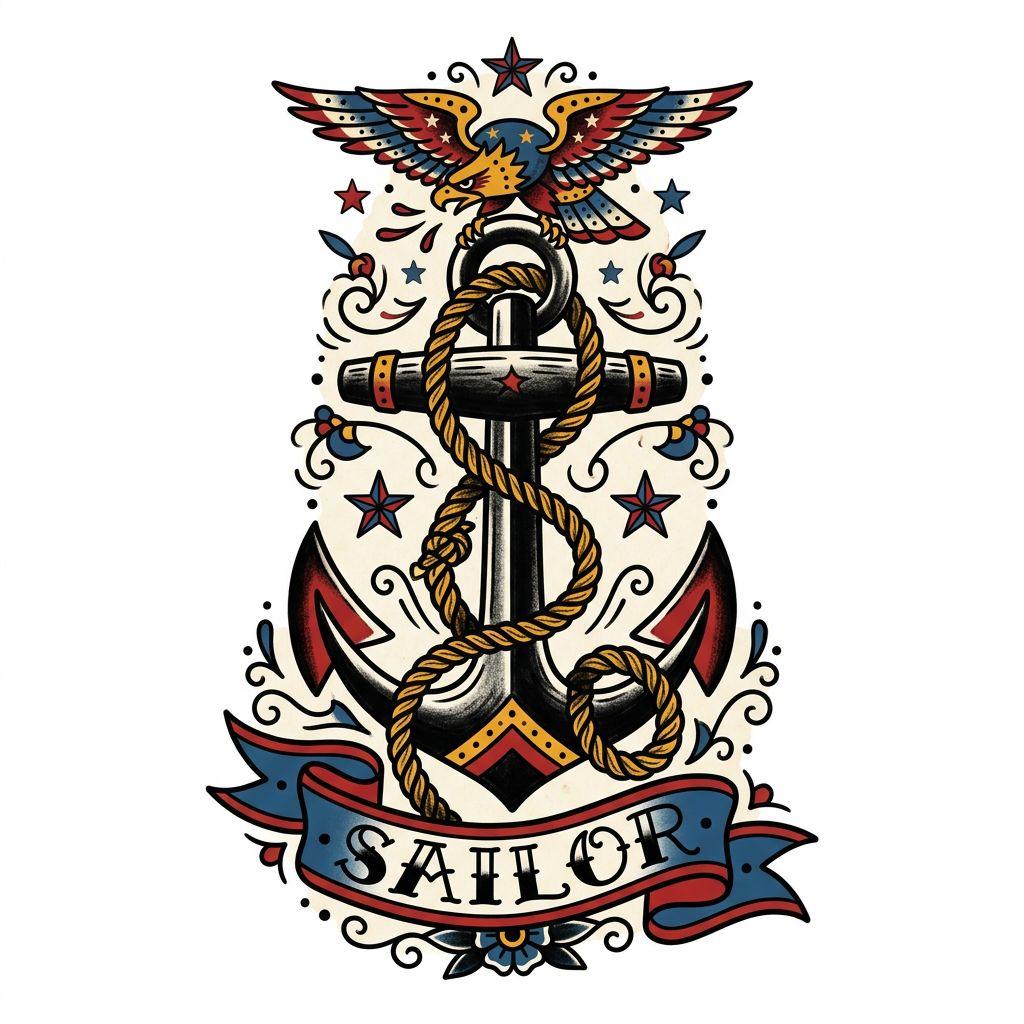 unterarm mann-tattoo old-school-anker