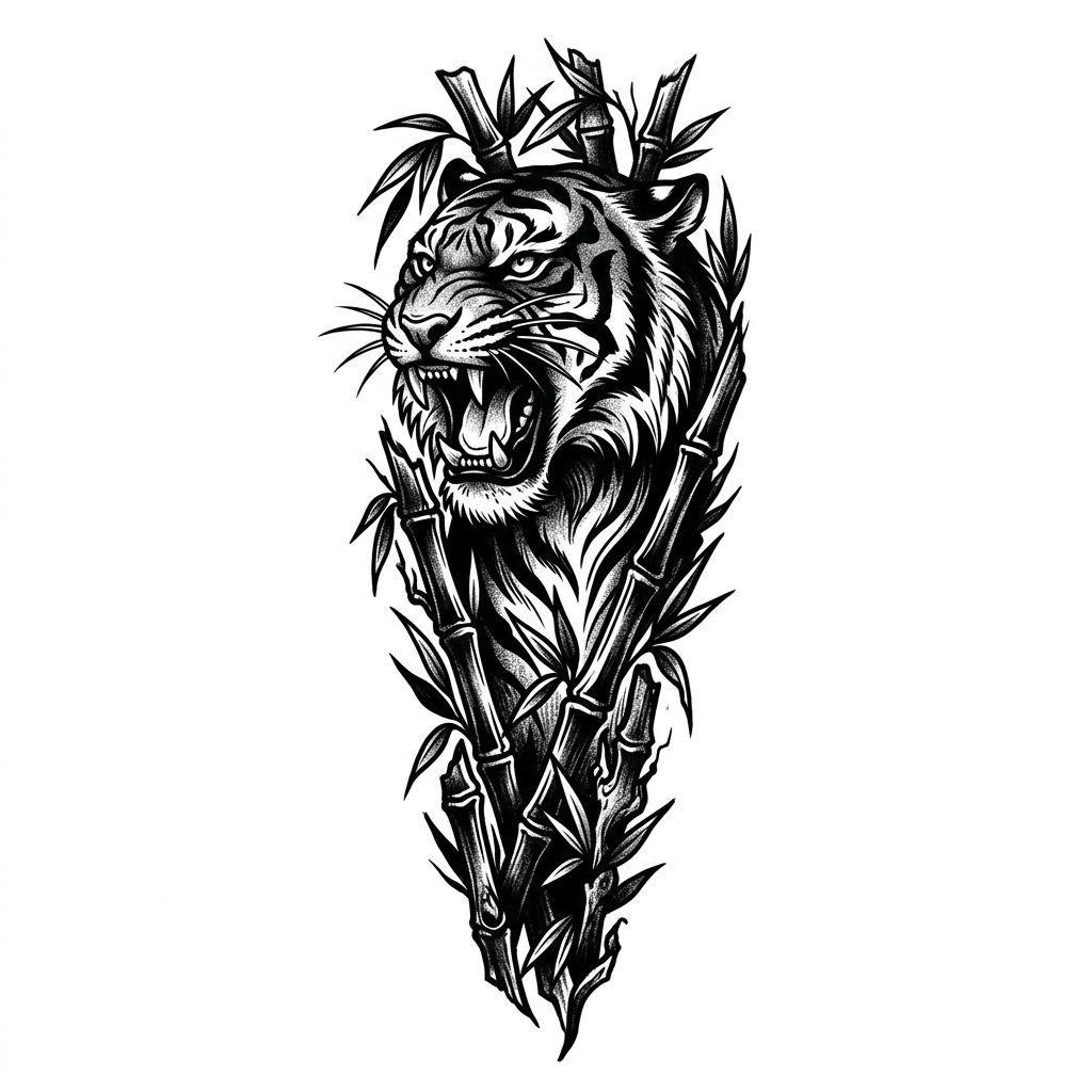 unterarm mann-tattoo kraftvoller tiger