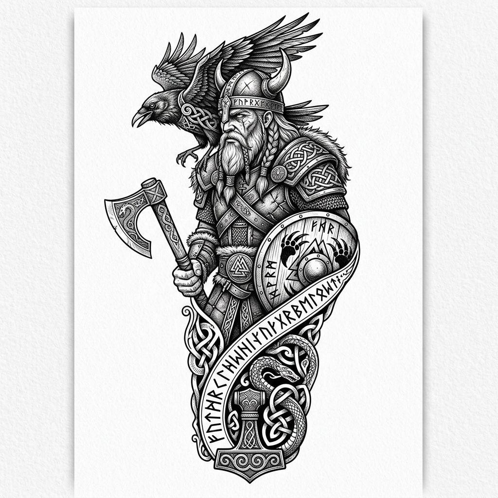 unterarm mann-tattoo premium viking