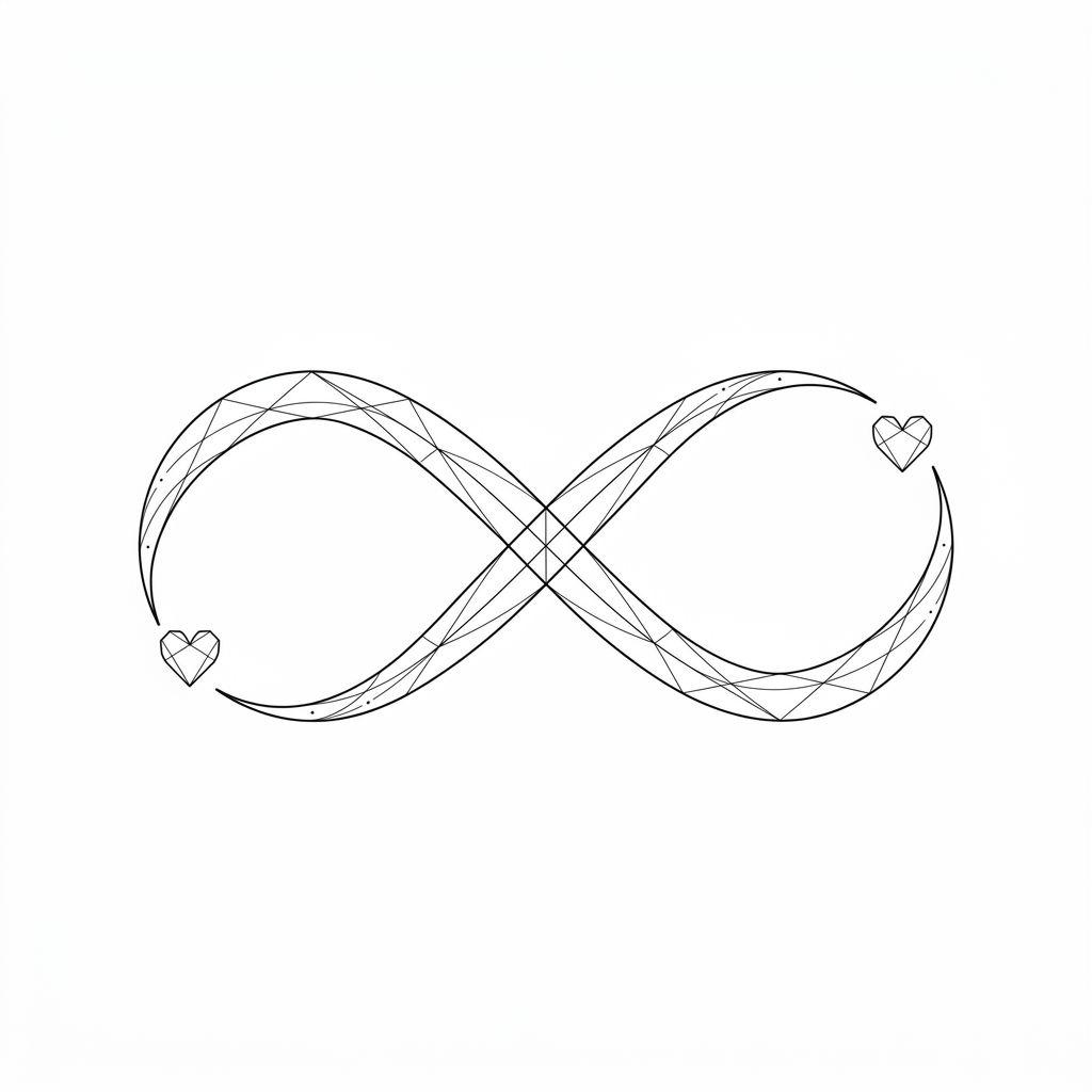 beste freundin-tattoo unendlichkeit geometrisch