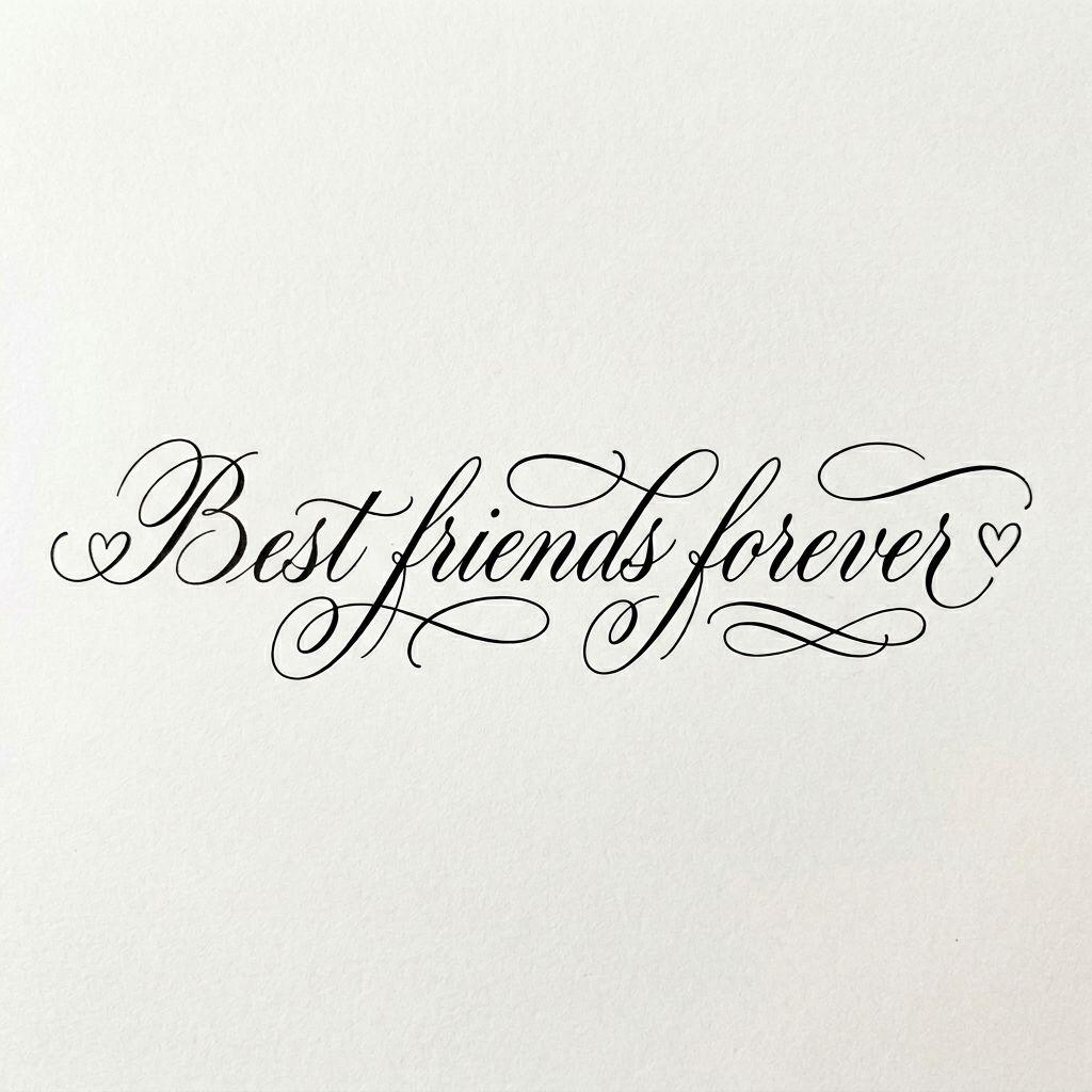 beste freundin-tattoo schriftzug "best friends" in kursiv