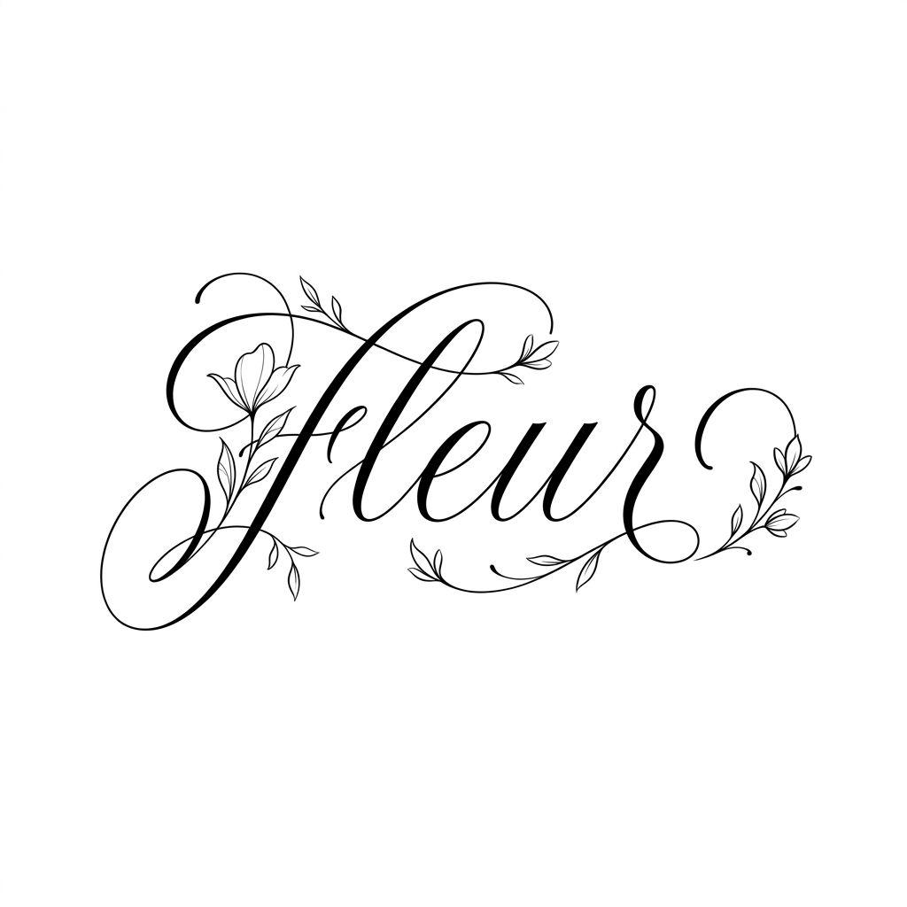 blume-tattoo schriftzug 'blume' in kursive
