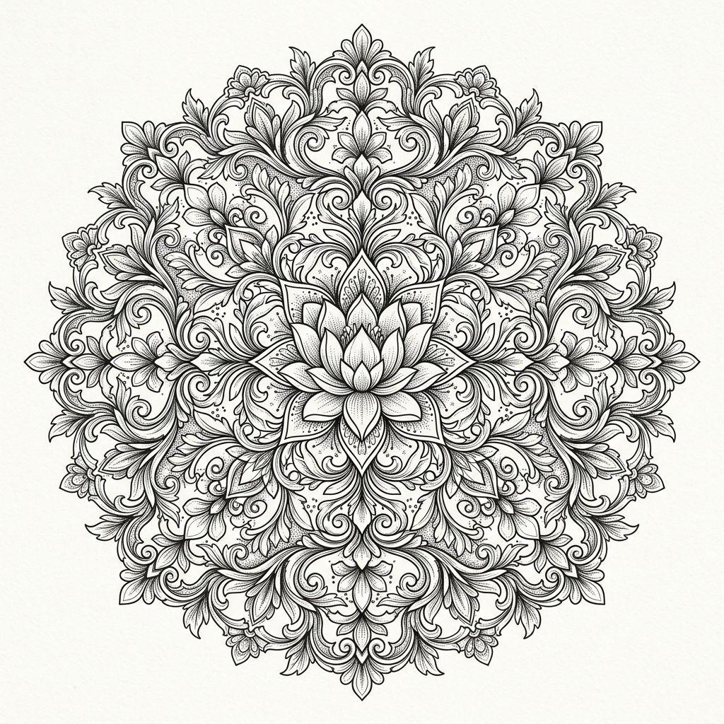 blume-tattoo ornamentales blüten-mandala