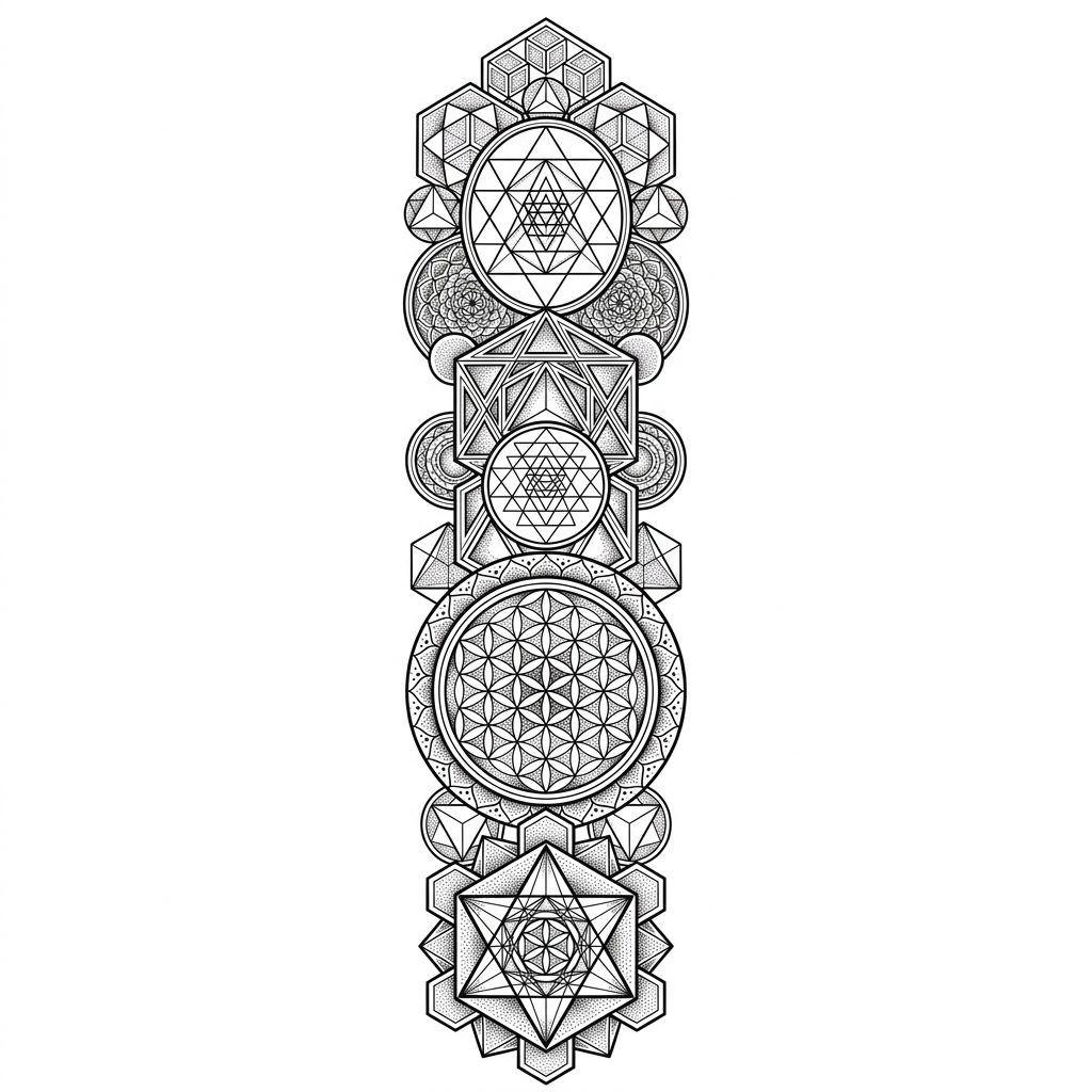 arm-tattoo geometrische sleeve