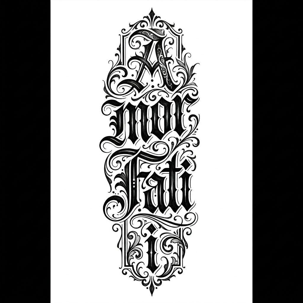 arm-tattoo senkrechtes lettering