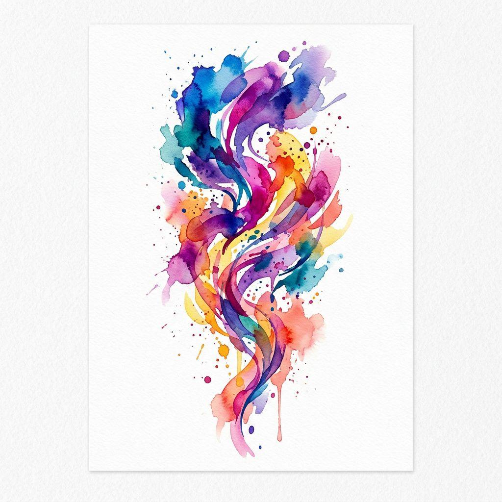 oberschenkel-tattoo watercolor-komposition