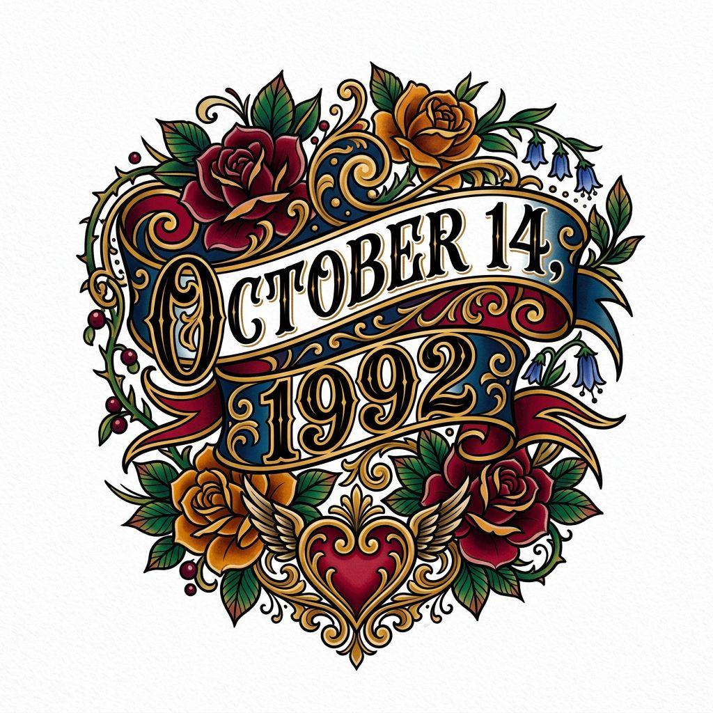 idée tatouage date de naissance date néo-traditionnelle