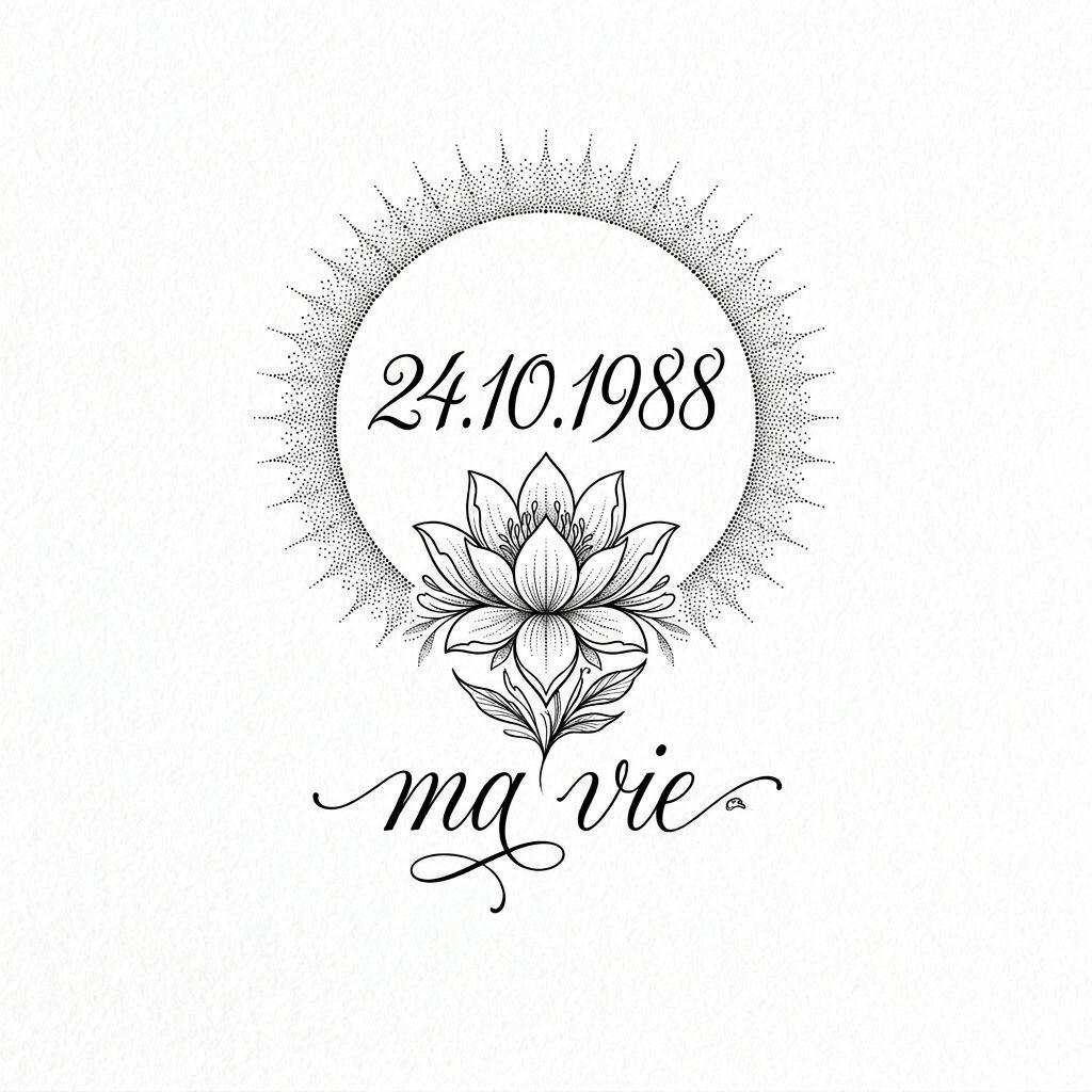 idée tatouage date de naissance date spirituelle 'ma vie'