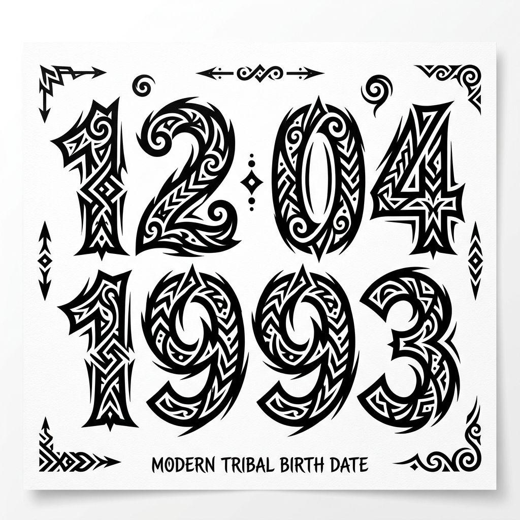 idée tatouage date de naissance date tribal