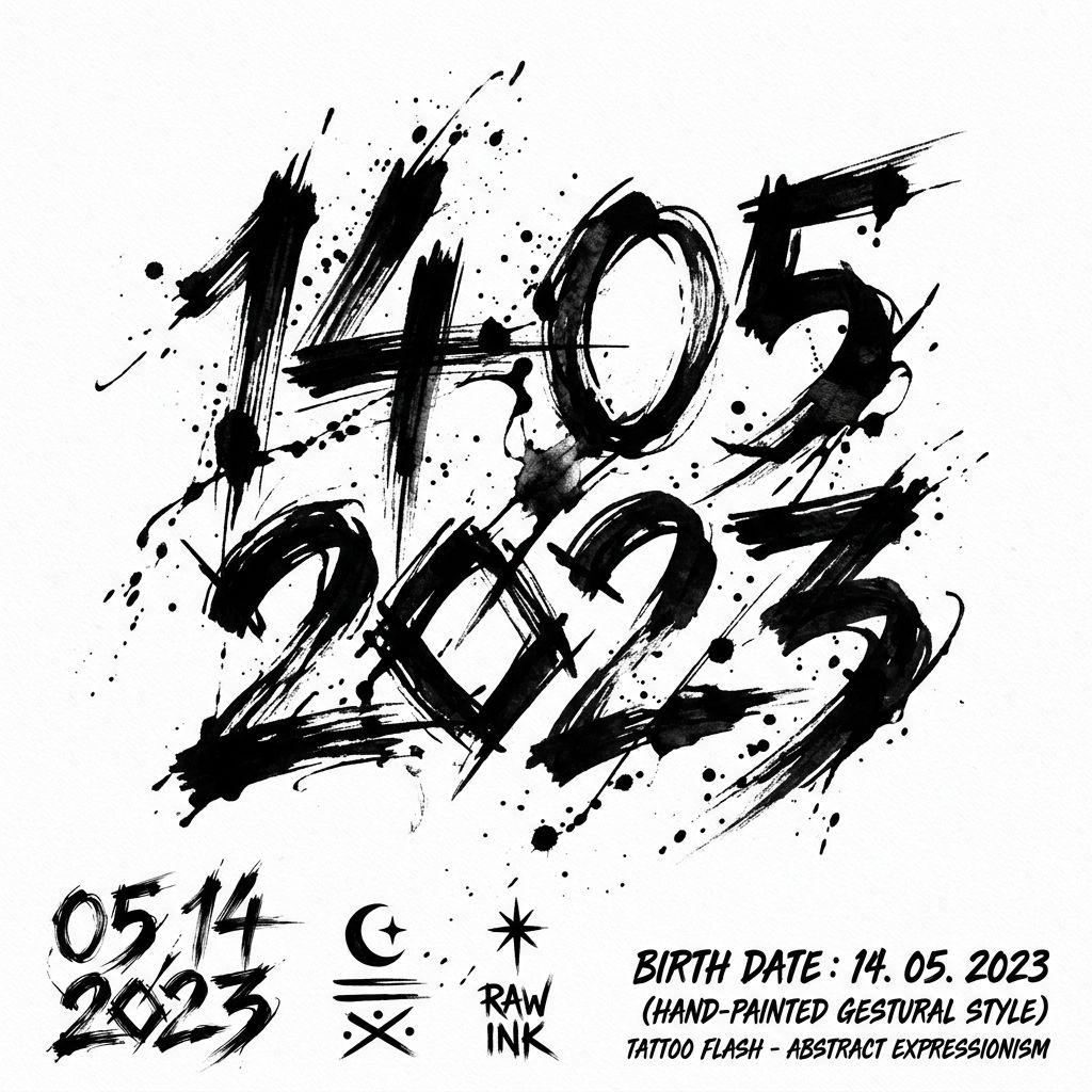 idée tatouage date de naissance date abstraite