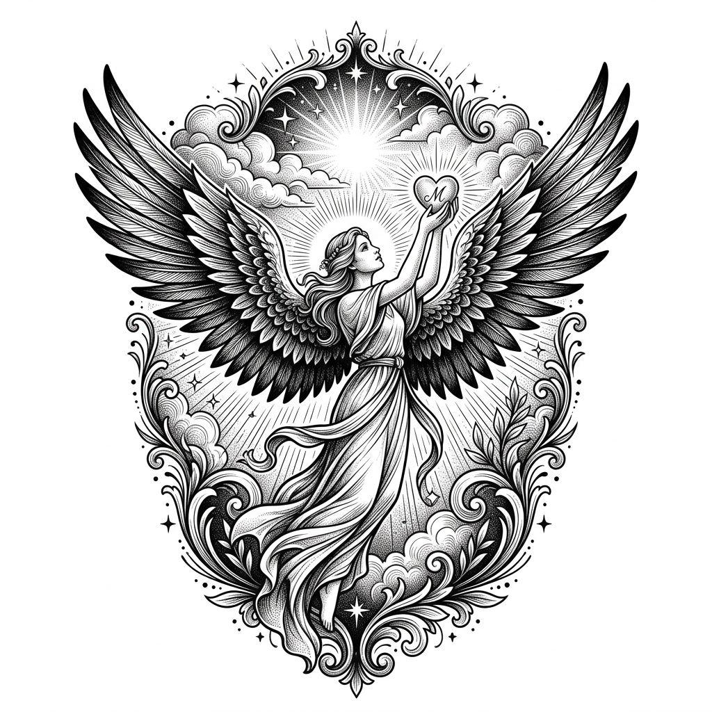 idée tatouage deuil portrait premium