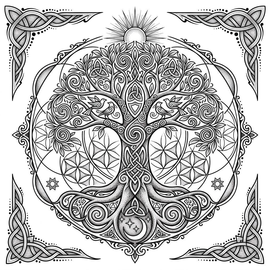 rücken-tattoo spiritueller lebensbaum