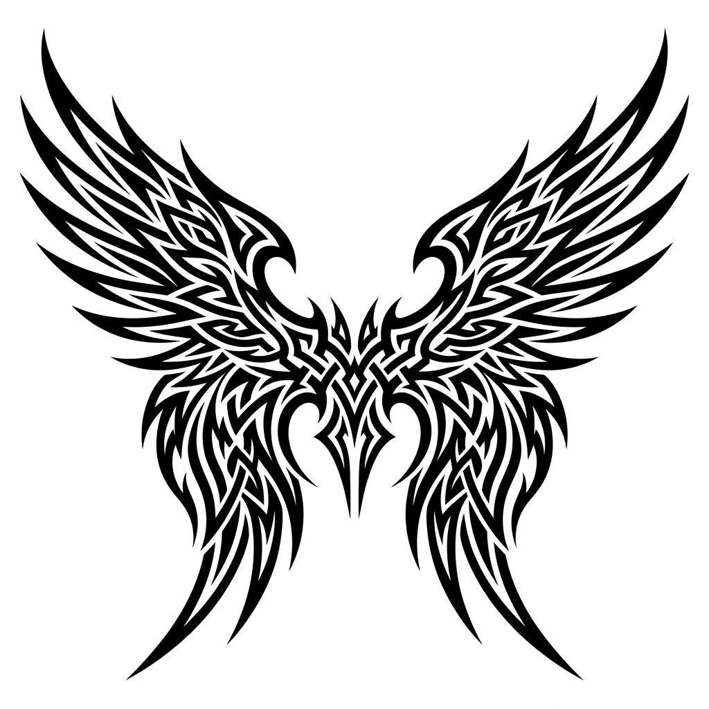 rücken-tattoo moderne tribal-flügel
