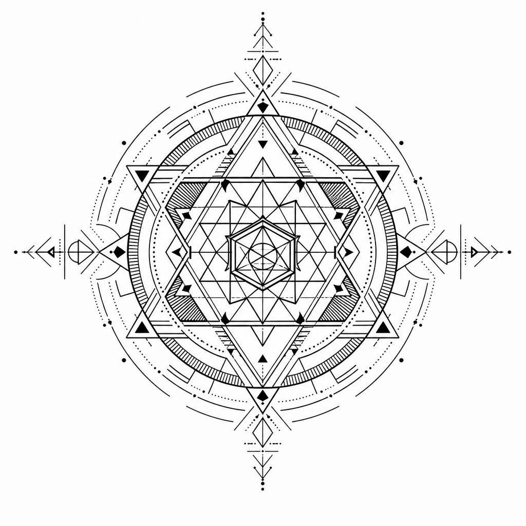 schulter-tattoo geometrisches mandala