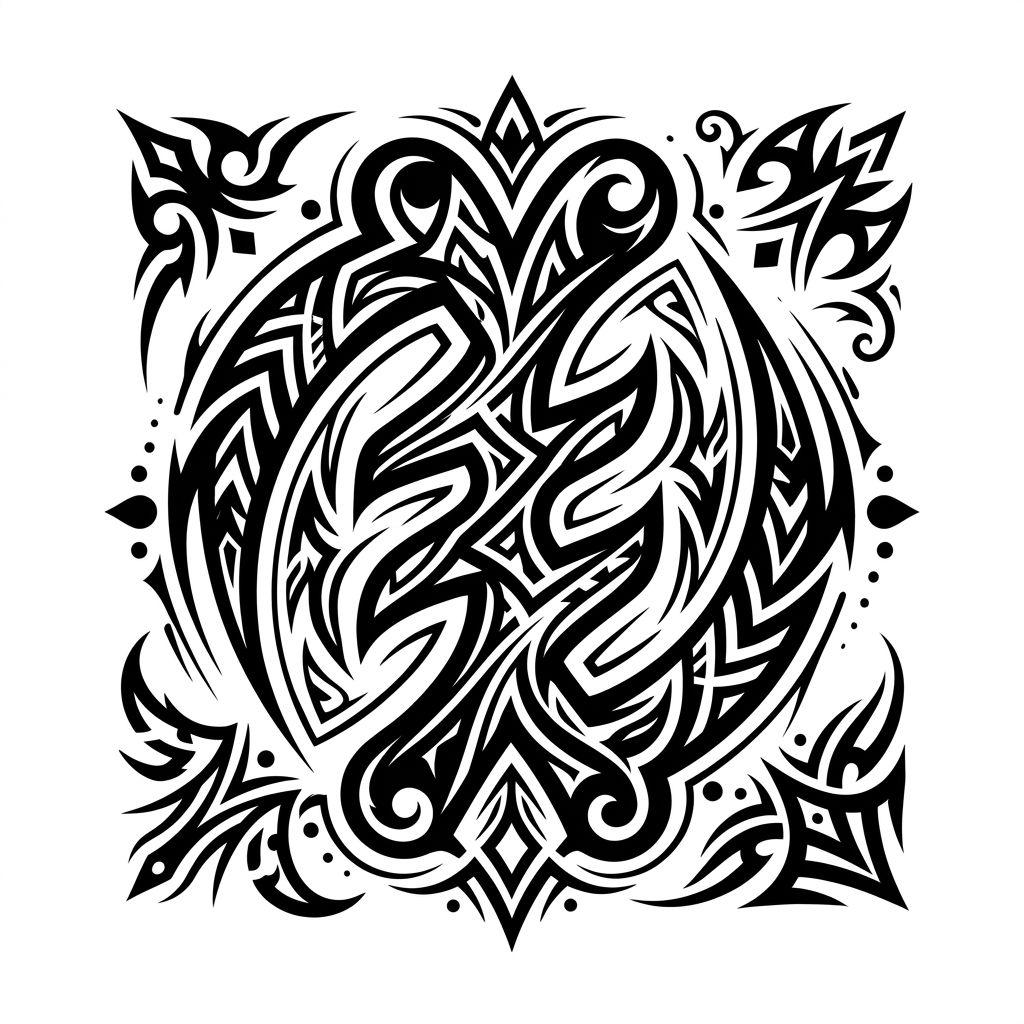 familie-tattoo tribales adinkra-symbol, Vorlage auf weißem Hintergrund