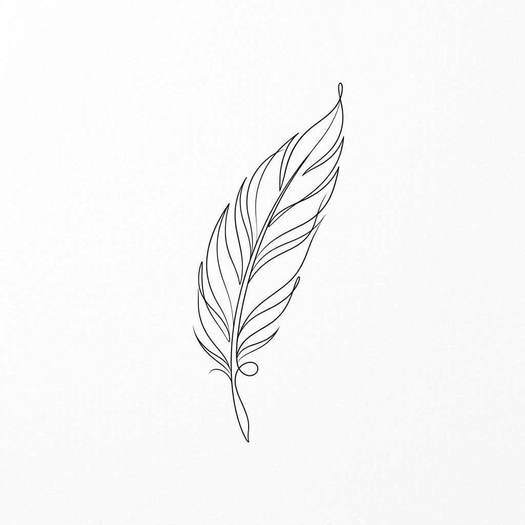 feder-tattoo minimalistische feder single line