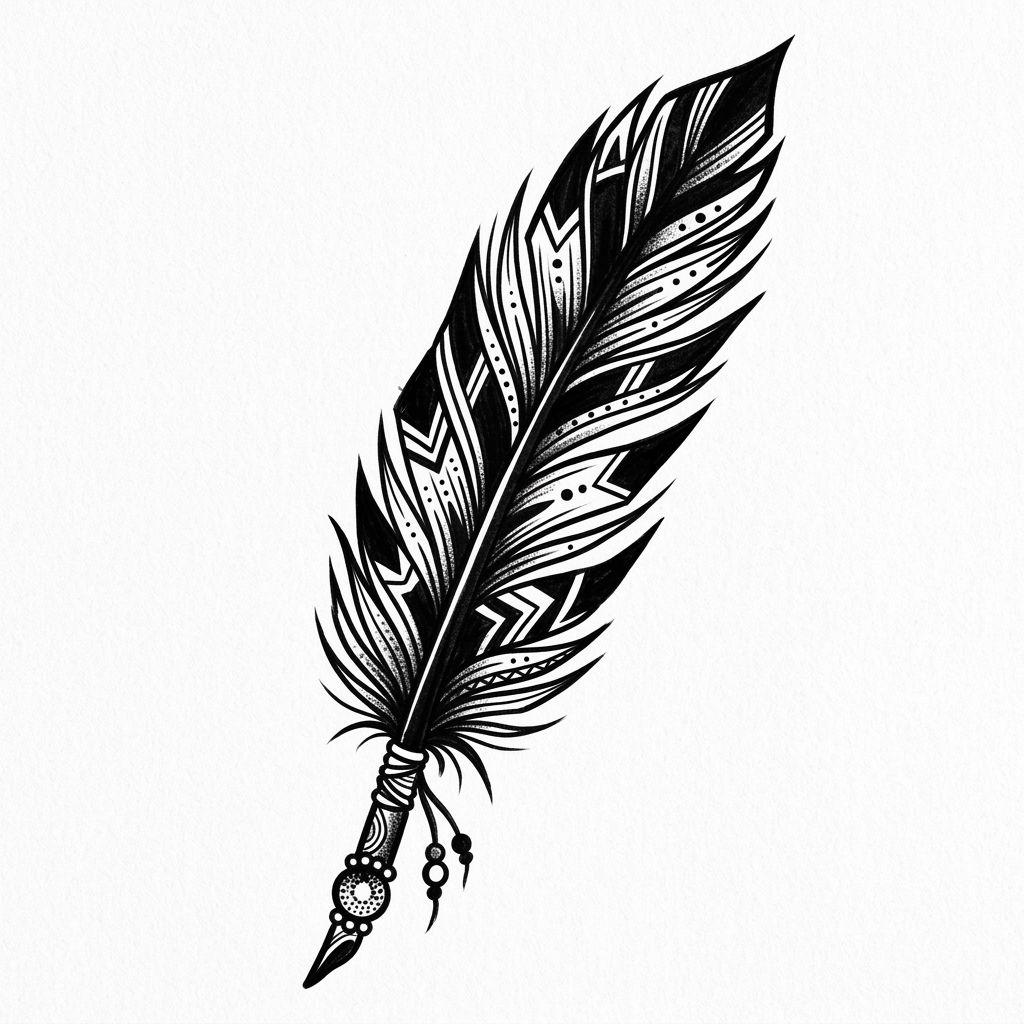feder-tattoo dichte blackwork-feder