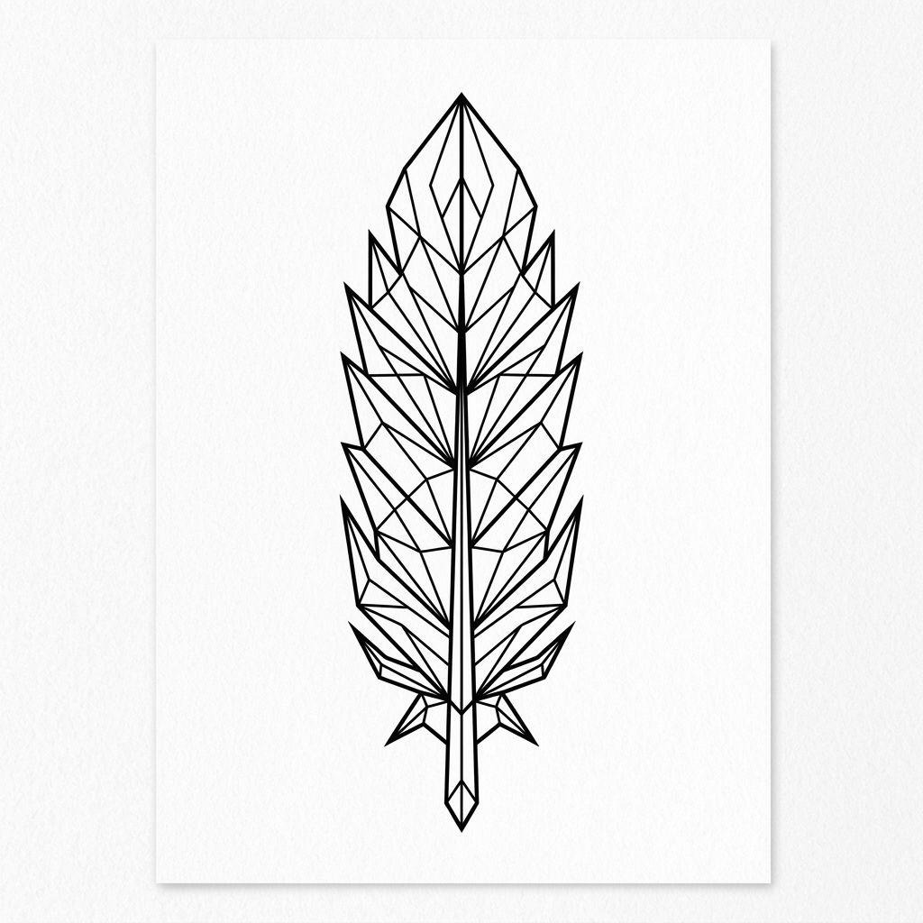 feder-tattoo geometrische feder