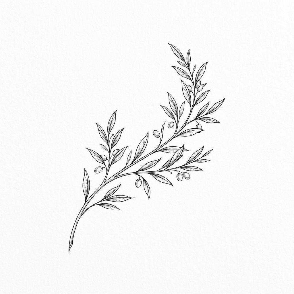 frau-tattoo fineline-zweig