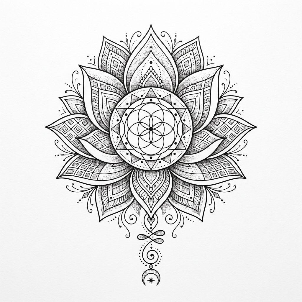 frau-tattoo spirituelles mandala