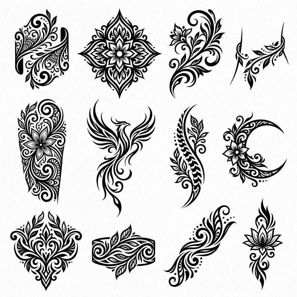 frau-tattoo femininer modern tribal