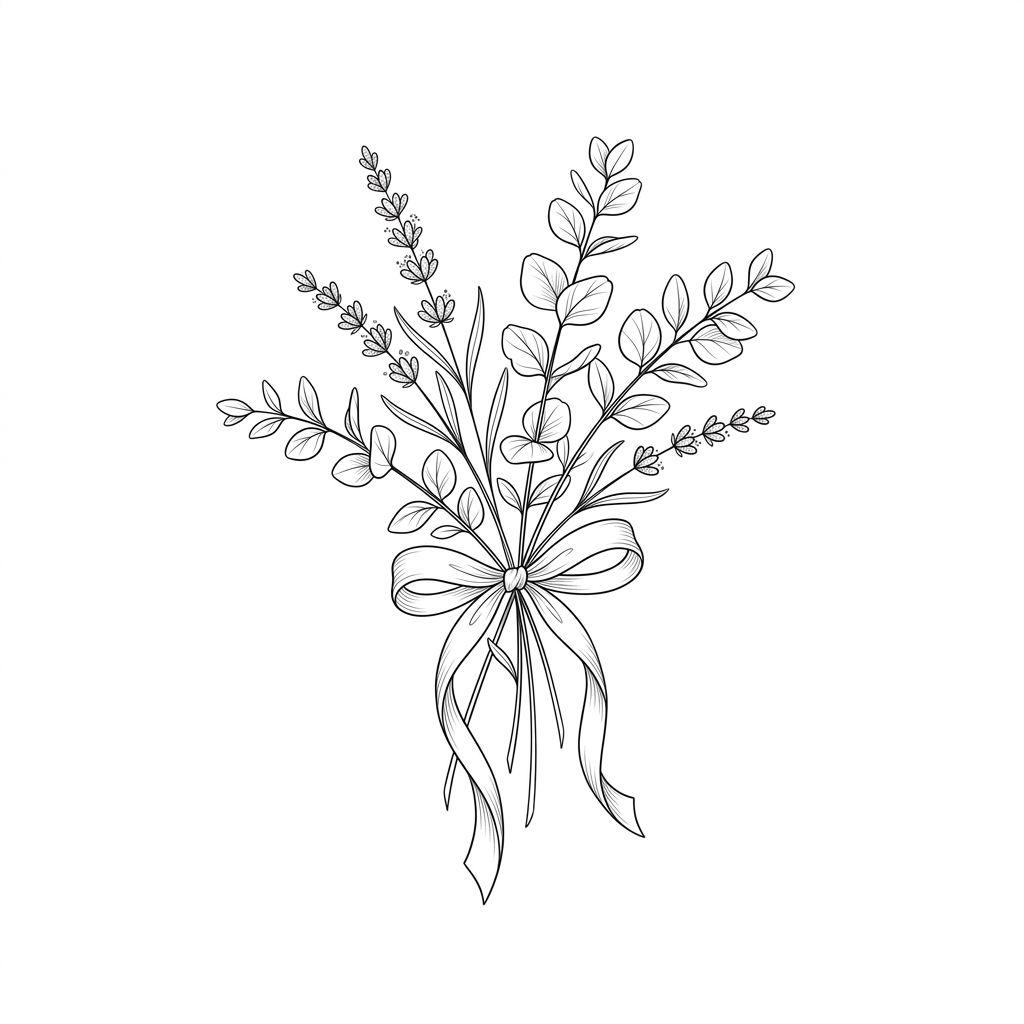 hochzeit-tattoo eukalyptus-blumenstrauß