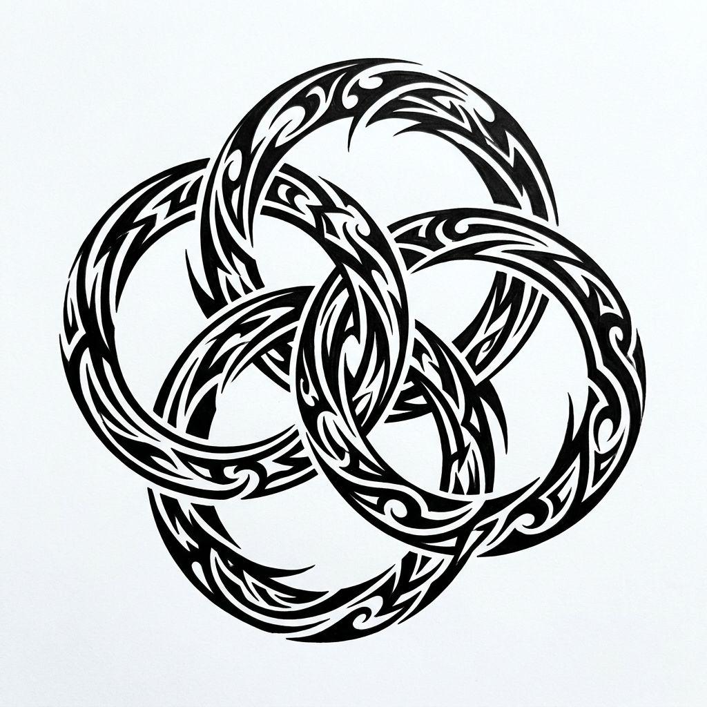 hochzeit-tattoo moderne tribal-ringe