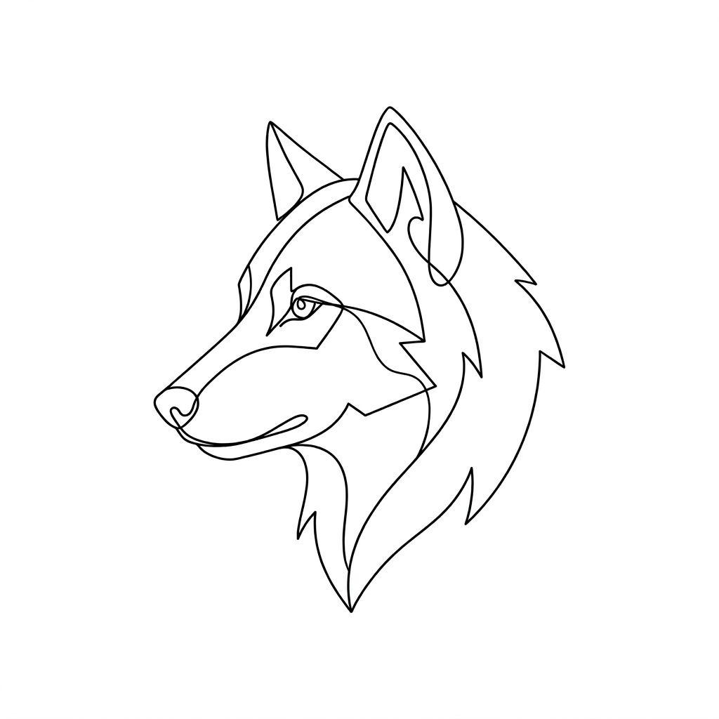 mann-tattoo minimalistischer wolf