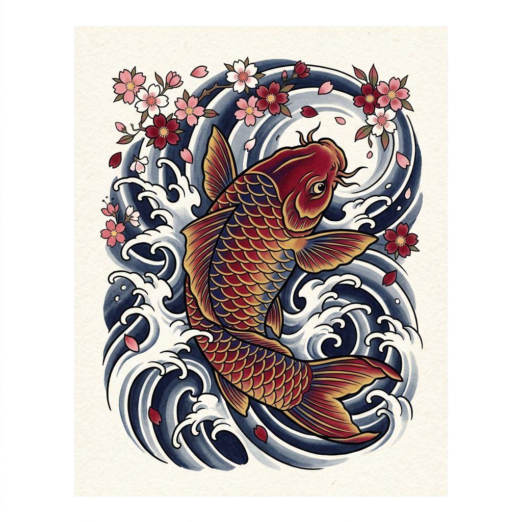 mann-tattoo japanischer koi