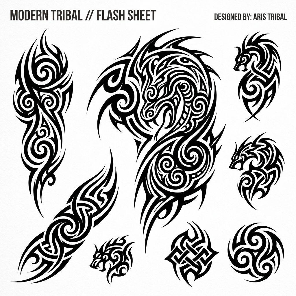mann-tattoo modern tribal