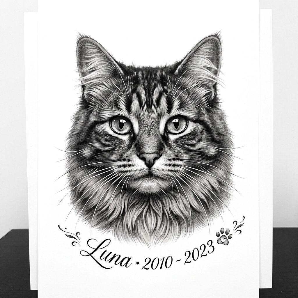 katze-tattoo echtes katzen-porträt