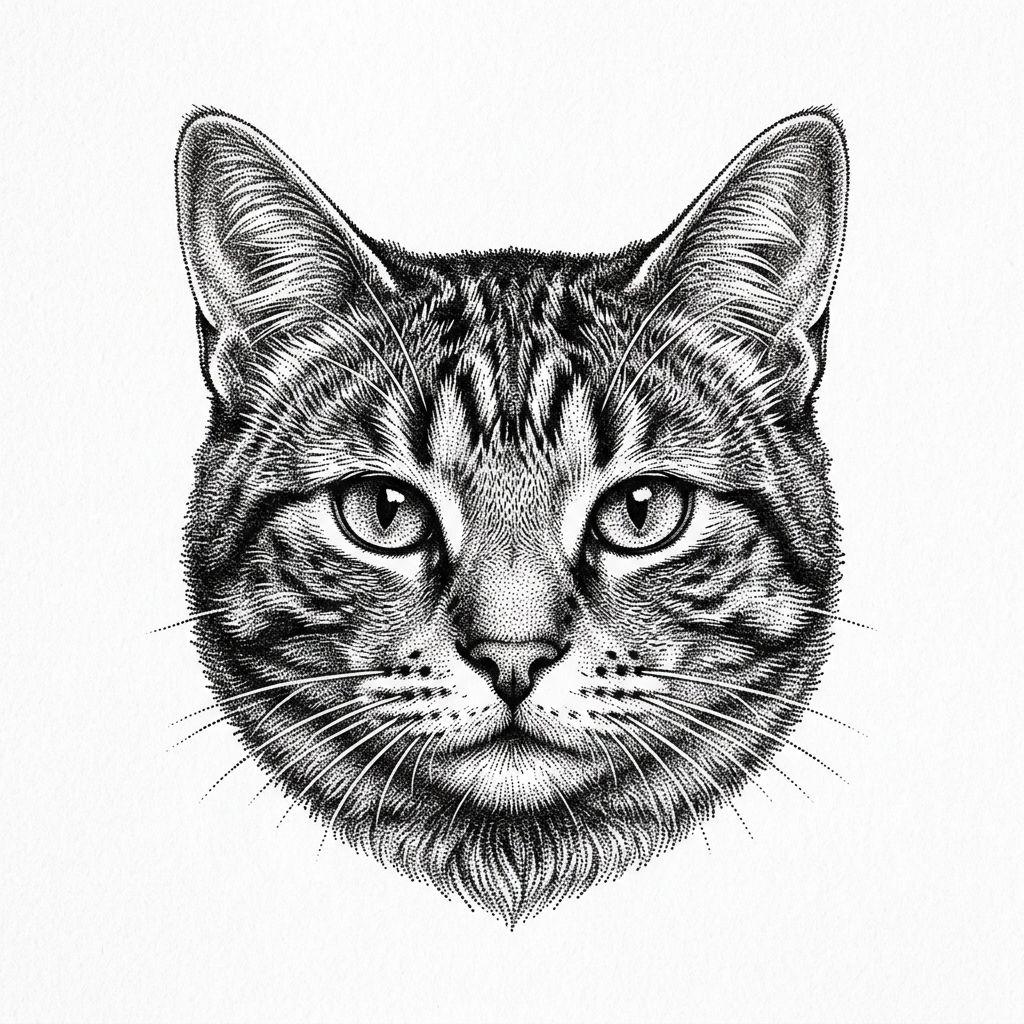 katze-tattoo katze in dotwork