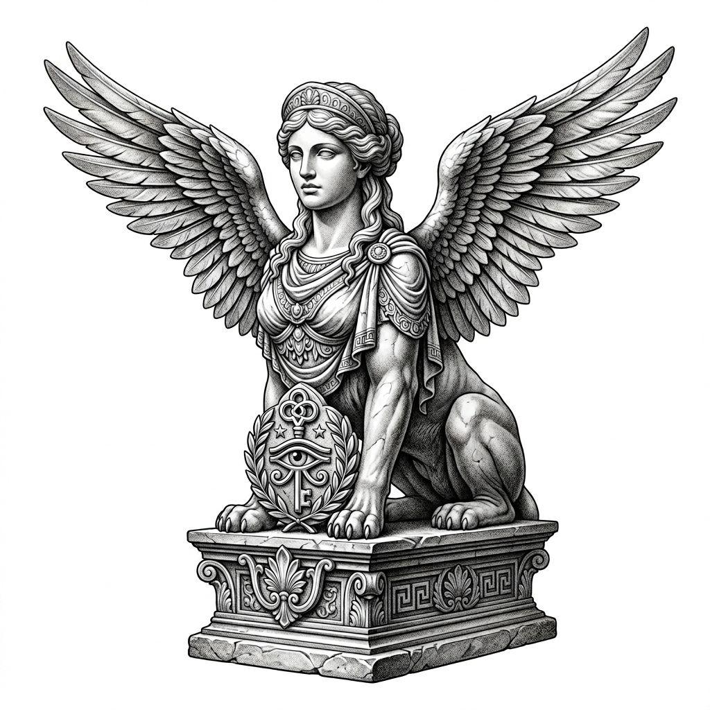 katze-tattoo mythologische sphinx
