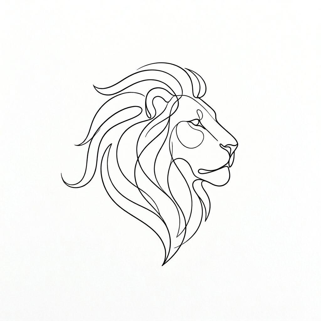 löwe-tattoo minimalistische löwen-silhouette