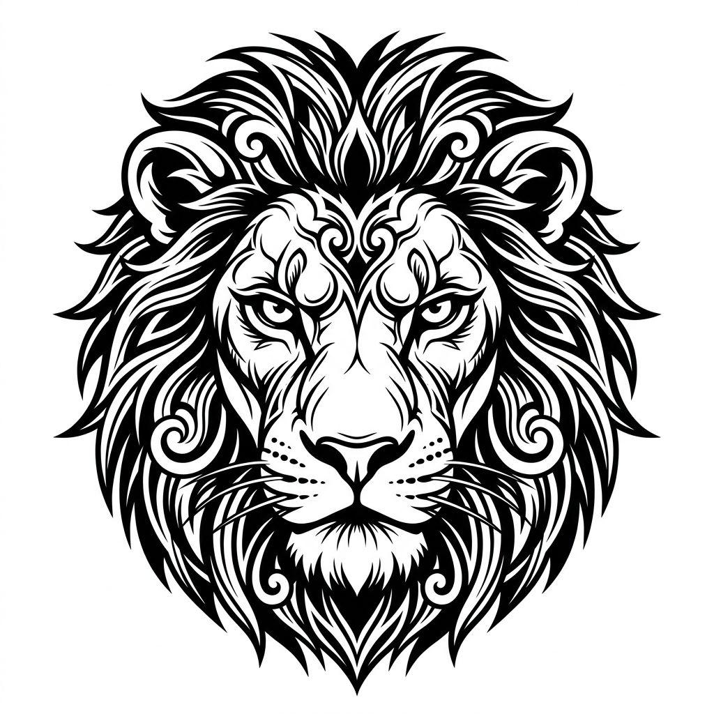 löwe-tattoo blackwork löwenkopf