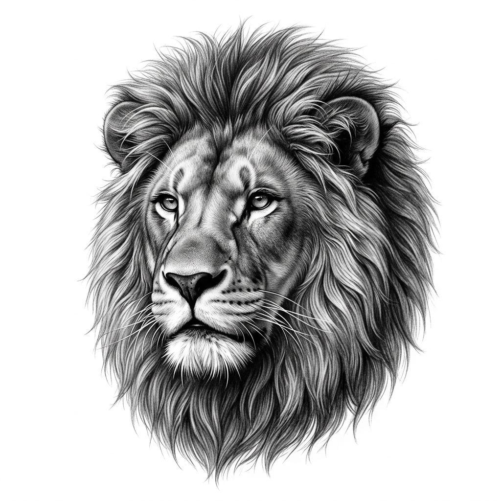 löwe-tattoo realistisches löwen-portrait