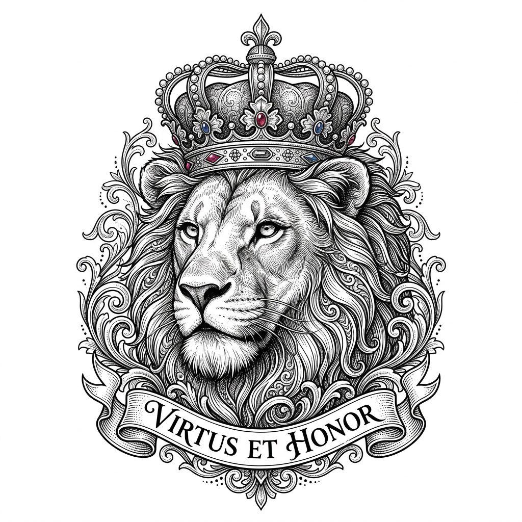 löwe-tattoo premium könig der wildnis