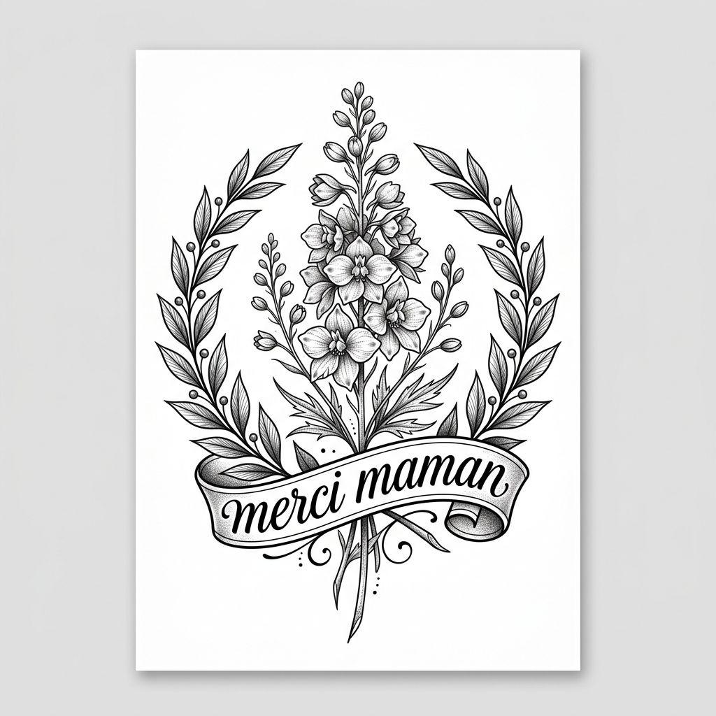 mama-tattoo premium hommage mama, Vorlage auf weißem Hintergrund